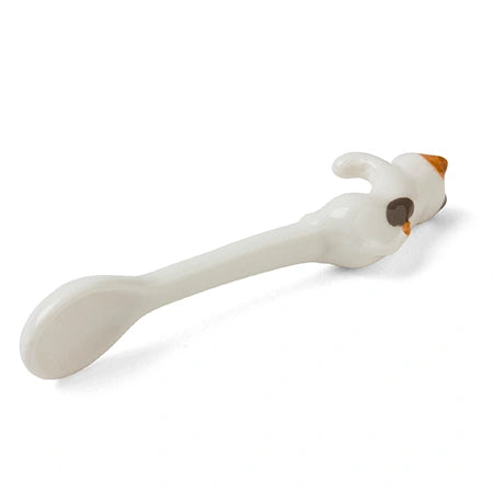 Cat Hanging Spoon - Calico/White