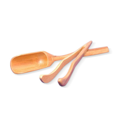 Cuillère et Pinces à thé Bambou