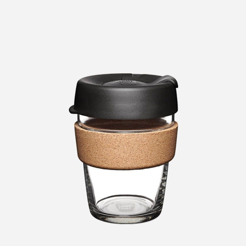 A Reusable Glass and Cork Cup, for home or travel.